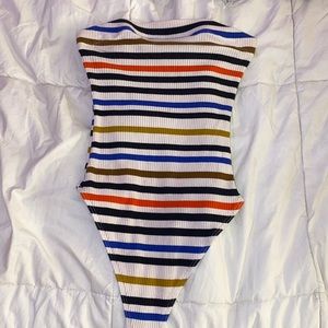 Colored stripes bodysuit